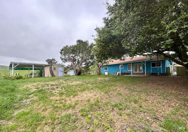 2499 Eastman Ln, Petaluma, CA 94952 - view of grassy yard with french doors