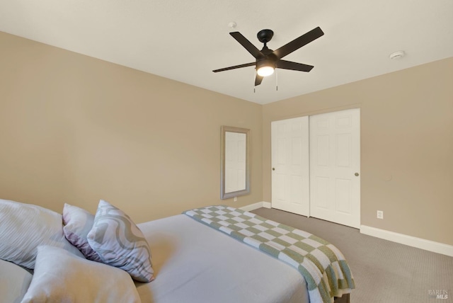 4564 Stillson St, Napa, CA 94558 - bedroom featuring carpet floors, baseboards, a closet, and ceiling fan