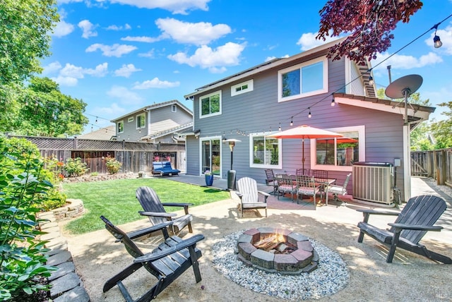 4564 Stillson St, Napa, CA 94558 - back of house featuring a fire pit, central AC unit, and a patio area
