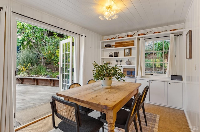 17 Oak Rd, Larkspur, CA 94939 - dining room with a chandelier, ornamental molding, and plenty of natural light