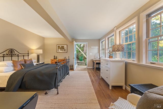 17 Oak Rd, Larkspur, CA 94939 - bedroom featuring access to exterior, baseboards, and wood finished floors
