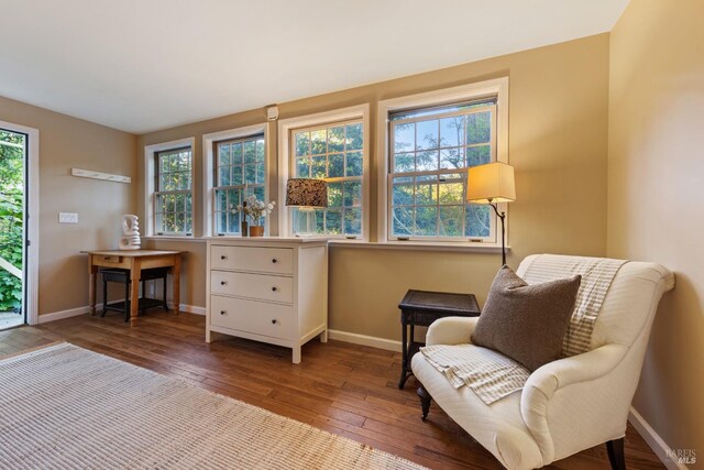 17 Oak Rd, Larkspur, CA 94939 - sitting room featuring hardwood / wood-style floors, baseboards, and plenty of natural light