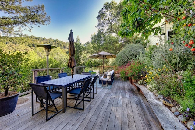 17 Oak Rd, Larkspur, CA 94939 - wooden terrace with outdoor dining space
