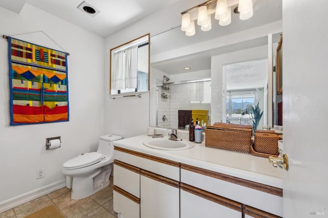 503 Easterby St, Sausalito, CA 94965 - full bath with a shower stall, vanity, baseboards, and toilet