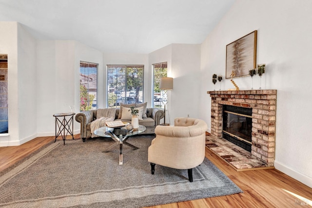 63 Brighton Dr, Vallejo, CA 94591 - living room featuring a fireplace, wood finished floors, and baseboards