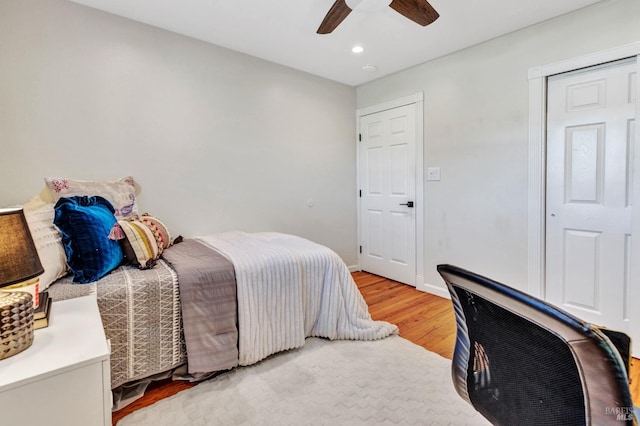 168 Bergwall Way, Vallejo, CA 94591 - bedroom featuring light wood-style flooring, recessed lighting, and ceiling fan