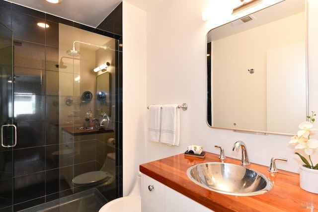 1006 Birkdale Dr, Napa, CA 94559 - bathroom featuring toilet, vanity, and a stall shower