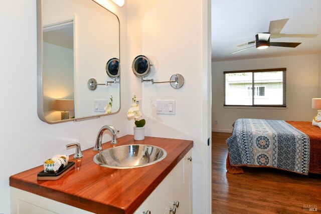 1006 Birkdale Dr, Napa, CA 94559 - bathroom with wood finished floors and vanity