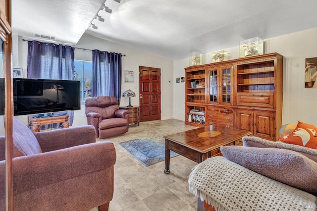 1324 Delwood St, Vallejo, CA 94591 - living area with vaulted ceiling and a textured ceiling