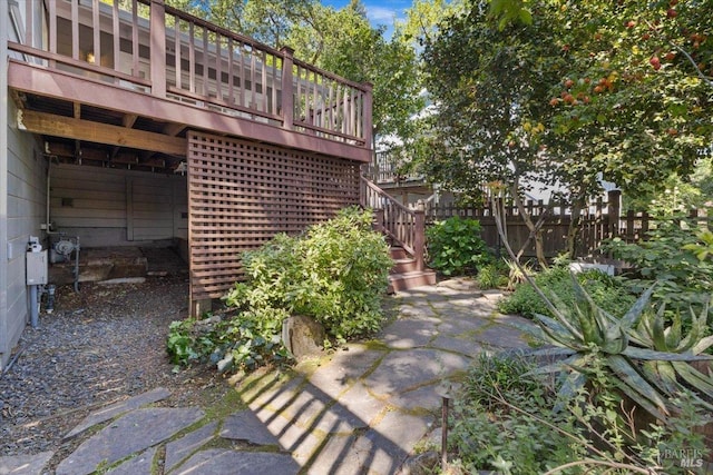 2787 N Fitch Mountain Rd, Healdsburg, CA 95448 - view of patio / terrace with a deck and stairway