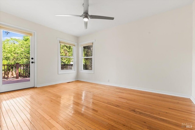 2787 N Fitch Mountain Rd, Healdsburg, CA 95448 - unfurnished room with light wood finished floors, baseboards, and a ceiling fan