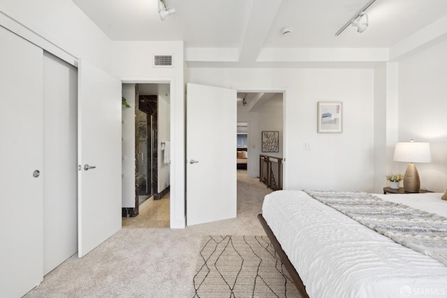 1452 Bush St Unit 9, San Francisco, CA 94109 - bedroom featuring carpet flooring, a closet, and rail lighting
