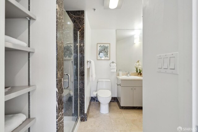 1452 Bush St Unit 9, San Francisco, CA 94109 - bathroom with toilet, vanity, and a shower stall
