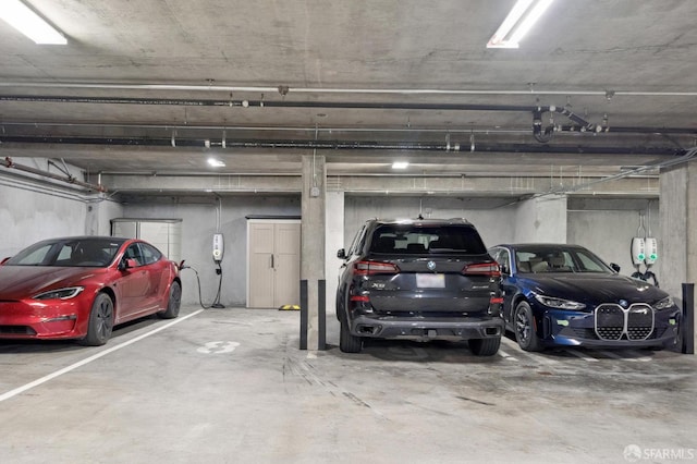 view of parking garage
