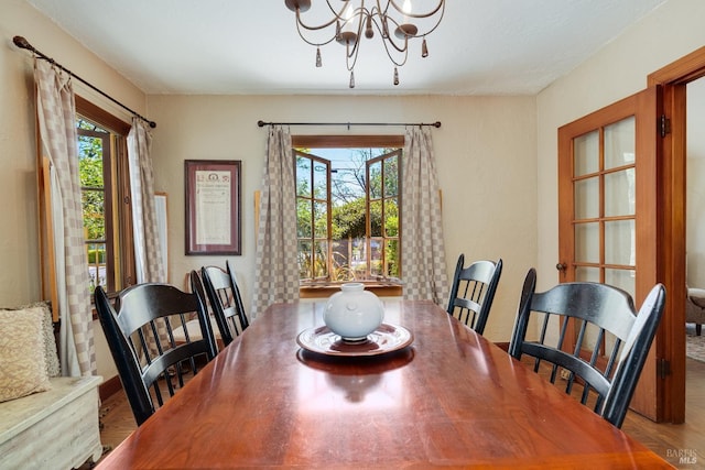 2110 3rd St, Napa, CA 94559 - dining area with a chandelier and wood finished floors