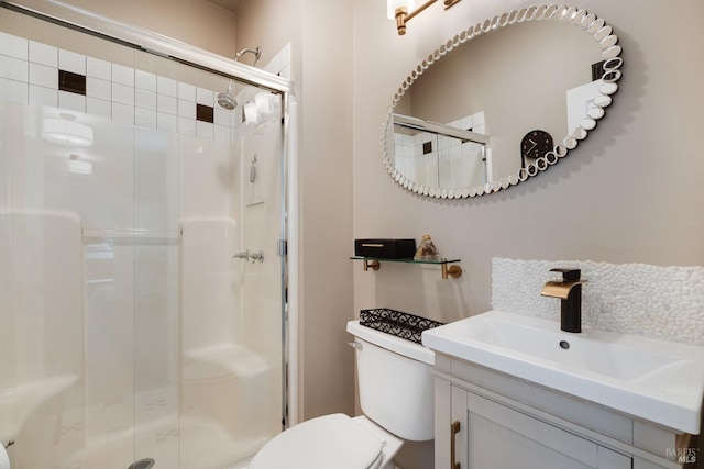 2110 3rd St, Napa, CA 94559 - bathroom featuring toilet, a stall shower, and vanity