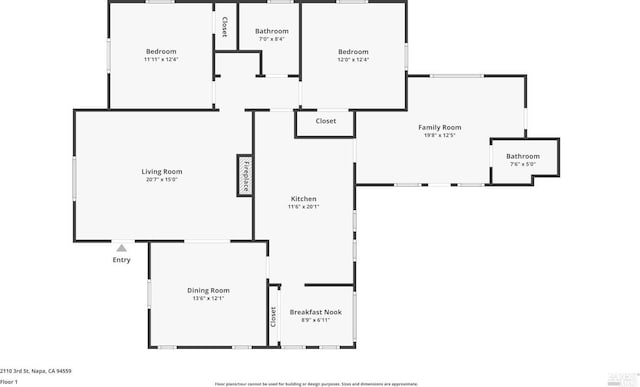 2110 3rd St, Napa, CA 94559 - floor plan / room layout