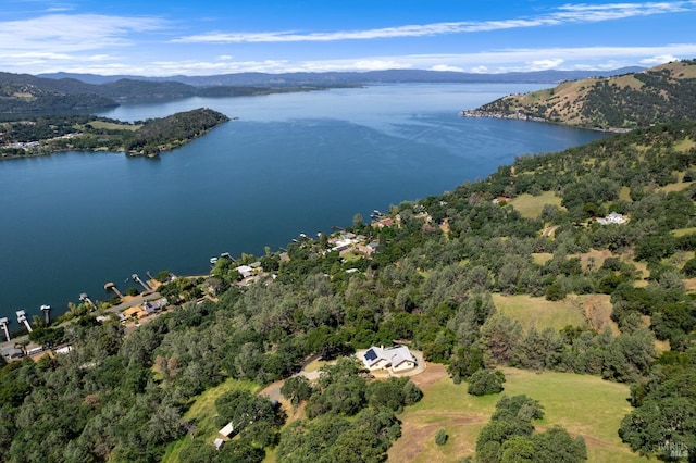 9260 Leila Dr, Glenhaven, CA 95443 - aerial overview of property's location with a water and mountain view
