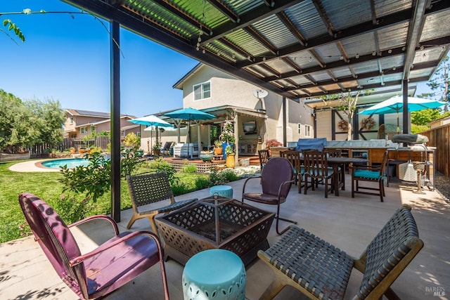 3355 Covey Ct, Napa, CA 94558 - view of patio with outdoor dining area and fence