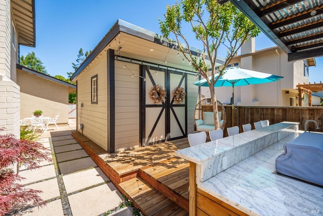 3355 Covey Ct, Napa, CA 94558 - view of shed featuring outdoor dining area