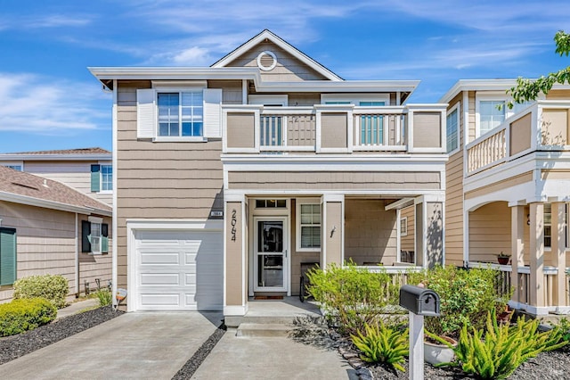 2064 Easton Dr, Petaluma, CA 94952 - multi unit property featuring a balcony, driveway, a garage, and a porch