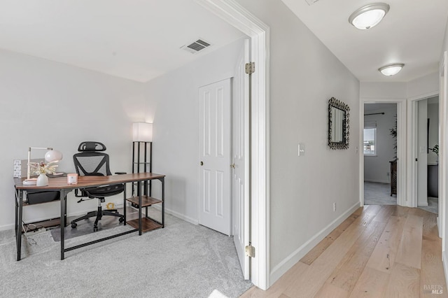 2064 Easton Dr, Petaluma, CA 94952 - office area with baseboards and light wood-style floors