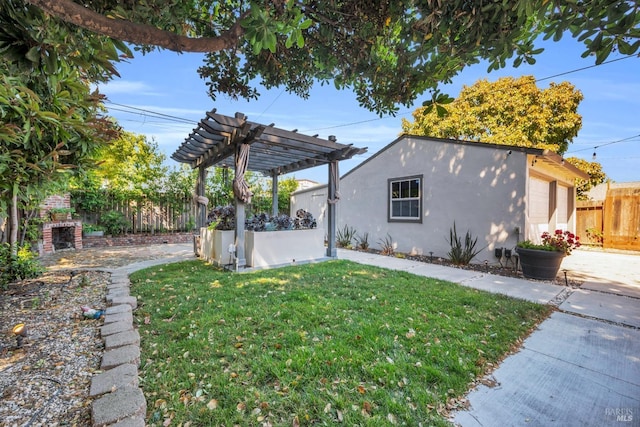 1444 Ohio St, Vallejo, CA 94590 - view of yard featuring a pergola and an attached garage