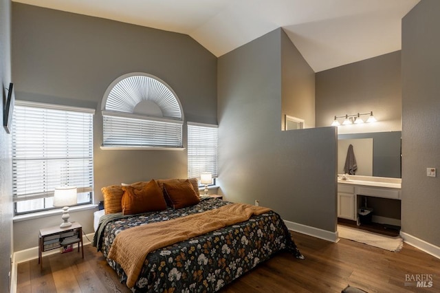 829 Winton Dr, Petaluma, CA 94954 - bedroom featuring lofted ceiling, wood finished floors, and baseboards