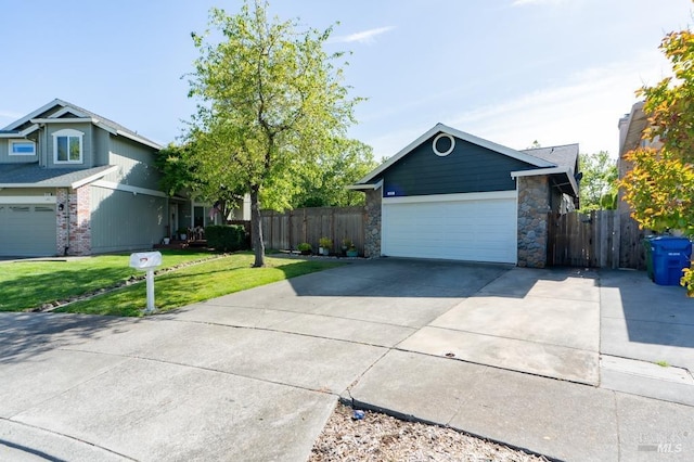 829 Winton Dr, Petaluma, CA 94954 - single story home with driveway, a garage, and stone siding