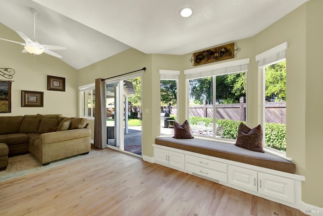 113 Pau Ct, Fairfield, CA 94534 - living area featuring light wood-type flooring, ceiling fan, vaulted ceiling, and recessed lighting