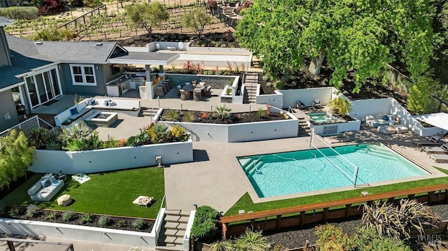 12 Nunes Dr, Novato, CA 94945 - view from above of property featuring a pool area