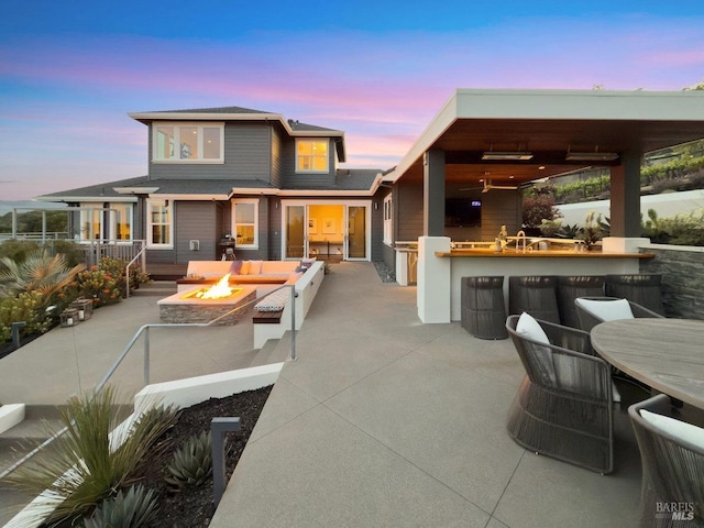 12 Nunes Dr, Novato, CA 94945 - view of patio / terrace featuring a fire pit