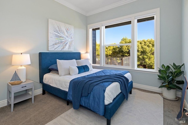 12 Nunes Dr, Novato, CA 94945 - carpeted bedroom with baseboards, crown molding, and multiple windows