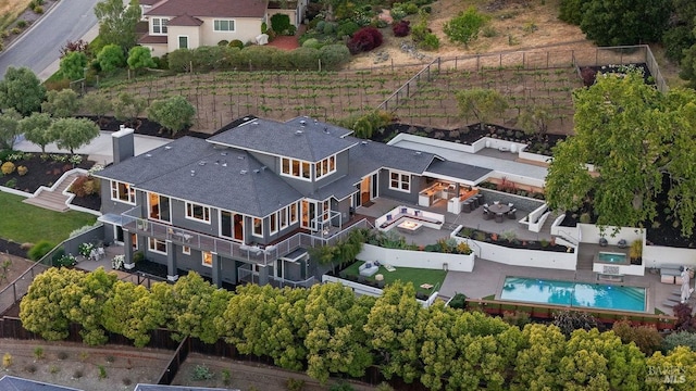 12 Nunes Dr, Novato, CA 94945 - aerial view of property and surrounding area featuring a pool