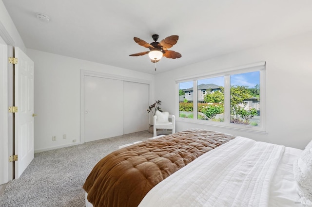 249 Los Palos St, Sonoma, CA 95476 - bedroom with carpet floors, a closet, and a ceiling fan