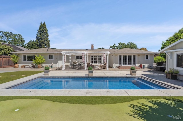 249 Los Palos St, Sonoma, CA 95476 - swimming pool with a pergola, a patio, and fence