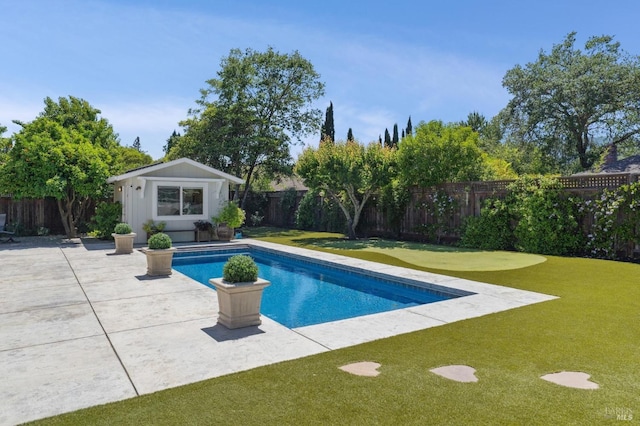 249 Los Palos St, Sonoma, CA 95476 - view of pool with a patio area and an outbuilding