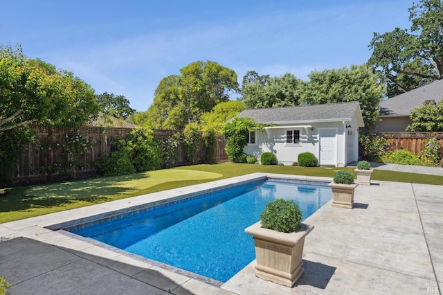 249 Los Palos St, Sonoma, CA 95476 - view of pool with an outdoor structure and a patio
