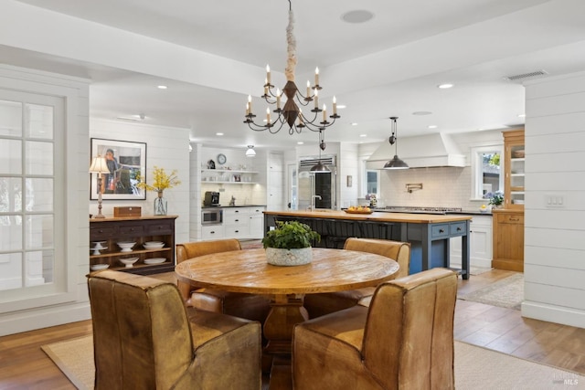 2170 Vineyard Rd, Novato, CA 94947 - dining room featuring light wood finished floors, a chandelier, and recessed lighting
