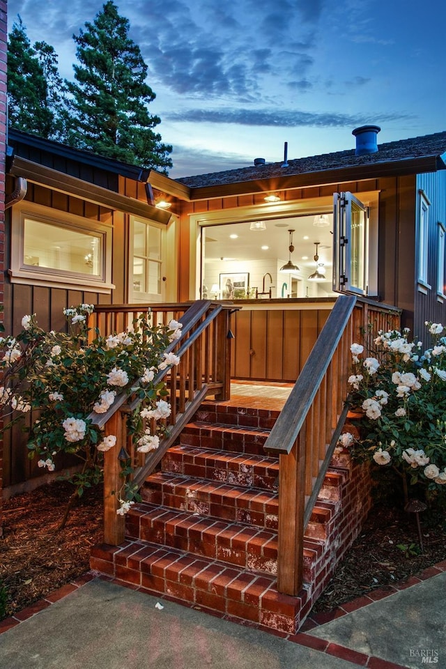 2170 Vineyard Rd, Novato, CA 94947 - doorway to property with board and batten siding and a porch