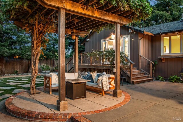 2170 Vineyard Rd, Novato, CA 94947 - view of patio featuring fence and outdoor lounge area