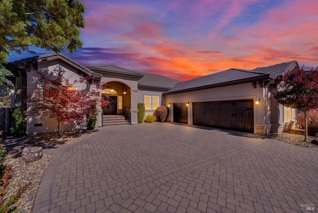 3287 Congressional Ct, Fairfield, CA 94534 - view of front of property featuring a garage, decorative driveway, stucco siding, and a tiled roof