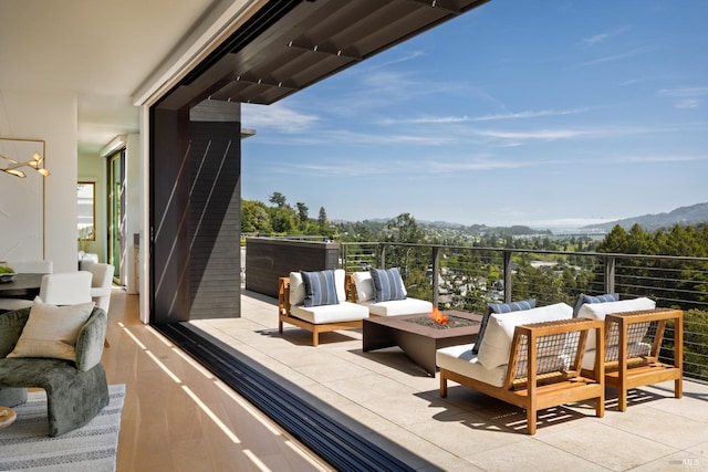 2 Upper Alcatraz Pl, Mill Valley, CA 94941 - balcony featuring a fire pit and a mountain view
