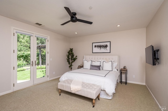 4152 Casper Way, Napa, CA 94558 - carpeted bedroom with access to outside, baseboards, ceiling fan, and recessed lighting