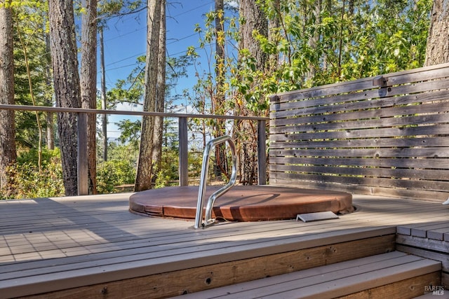 1019 Westside Rd, Healdsburg, CA 95448 - wooden terrace featuring a covered hot tub