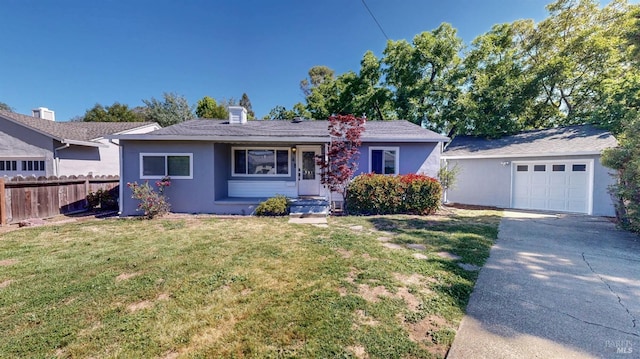single story home featuring driveway, stucco siding, and a garage