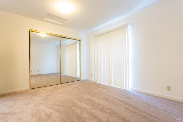 1132 Pear Tree Ln, Napa, CA 94558 - unfurnished bedroom featuring carpet floors, attic access, a closet, and baseboards