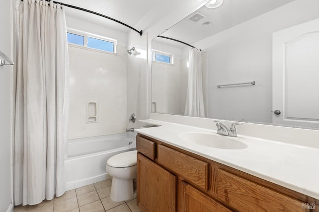 1049 Villaggio Cir, Vacaville, CA 95688 - full bathroom with shower / tub combo, vanity, toilet, and tile patterned flooring