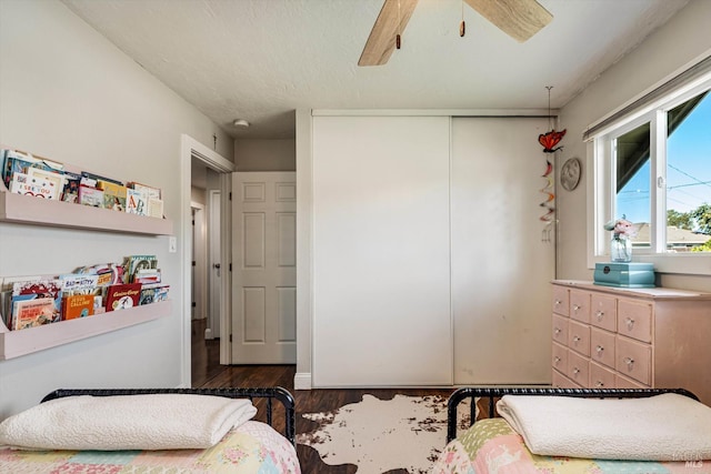 1805 Central Ave, Napa, CA 94558 - bedroom featuring dark wood-style flooring, a closet, and ceiling fan