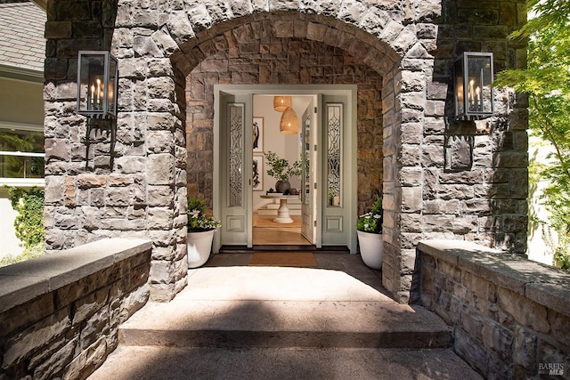 711 Furlong Rd, Sebastopol, CA 95472 - doorway to property with stone siding